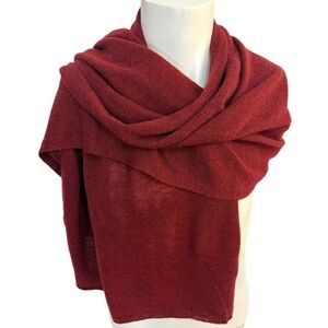 Lemon Dark Red Wool Cashmere Blend Oversized Scarf – Cozy Wrap